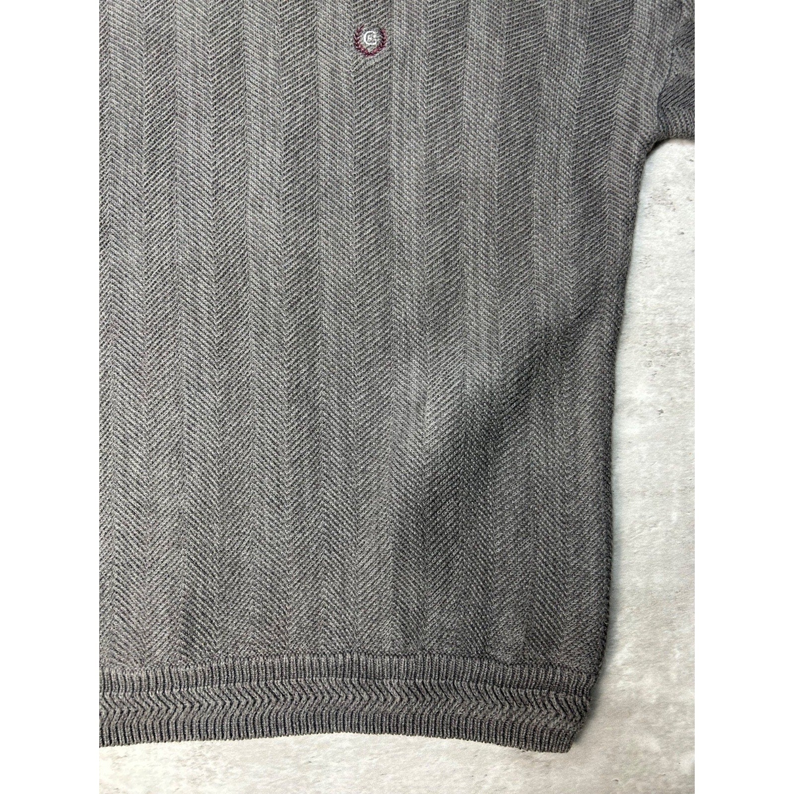 Vintage Chaps Embroidered Crest Striped Pullover Knit Sweater Size Large