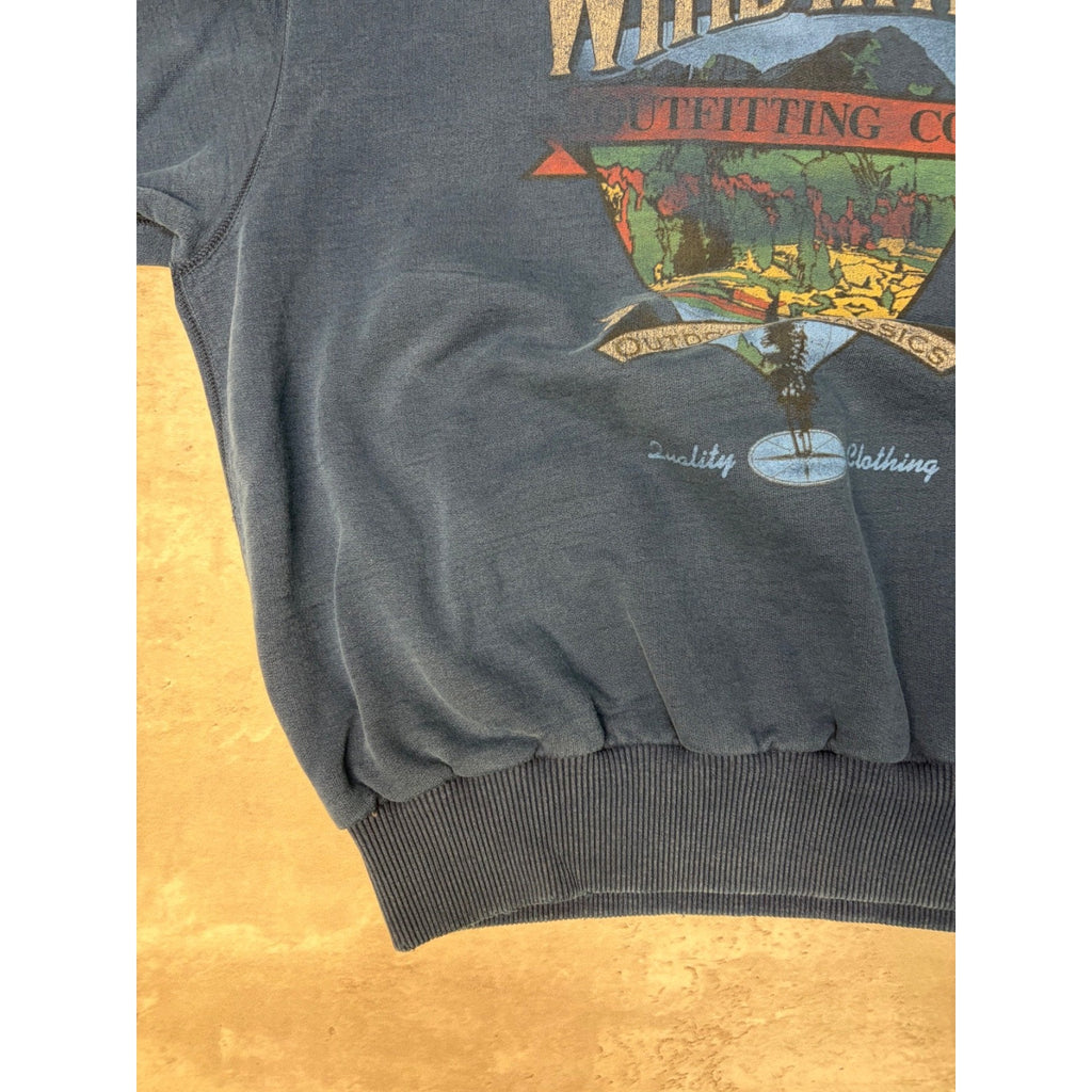 Vintage Wind River Outfitters Nature Crest Graphic Navy Blue Sweatshirt Size XL
