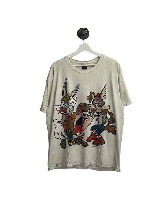 Vintage 1993 Looney Tunes Hip Hop Parody Character Graphic T-Shirt Size XL White