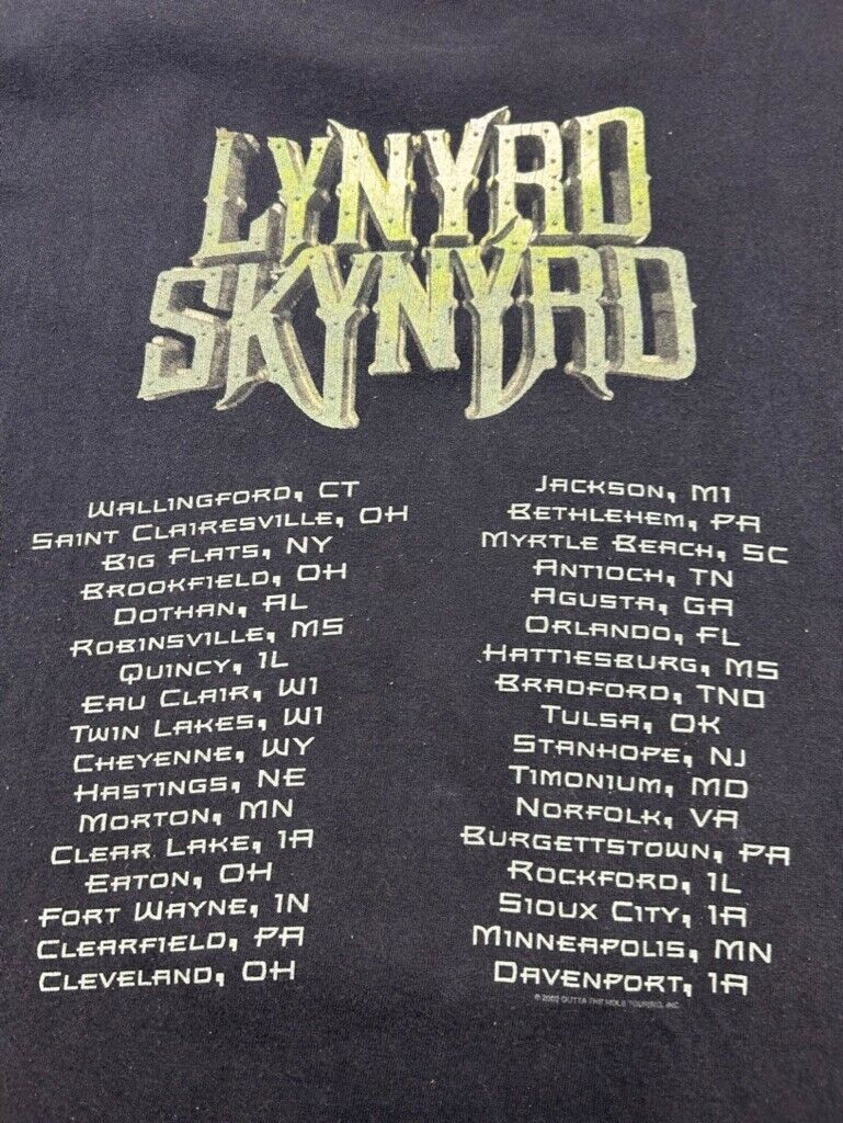 Vintage 2000s Lynyrd Skynyrd Rock Music Band Tour Graphic T-Shirt Size XL Black