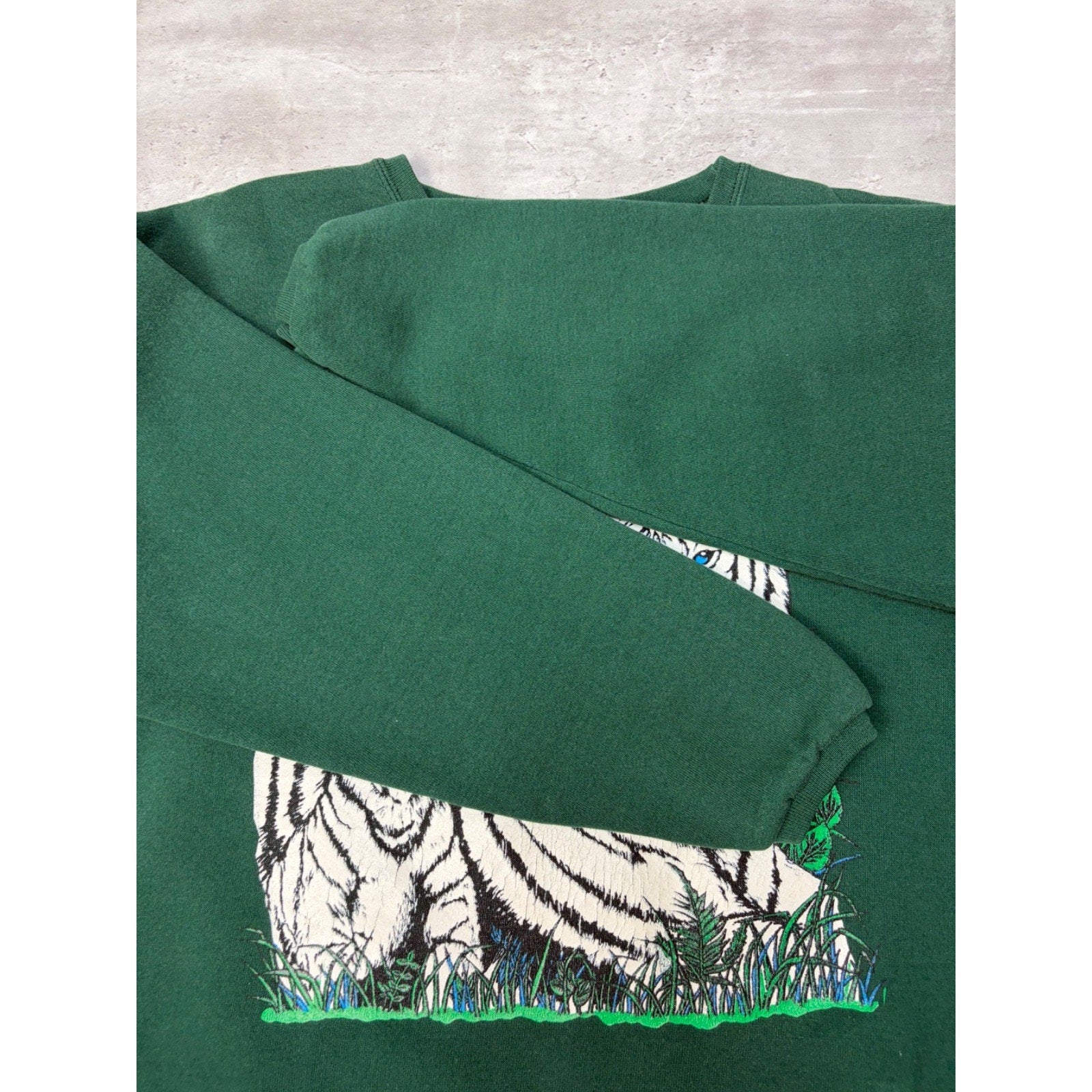 Vintage Las Vegas White Tiger Animal Graphic Nature Sweatshirt Size XL