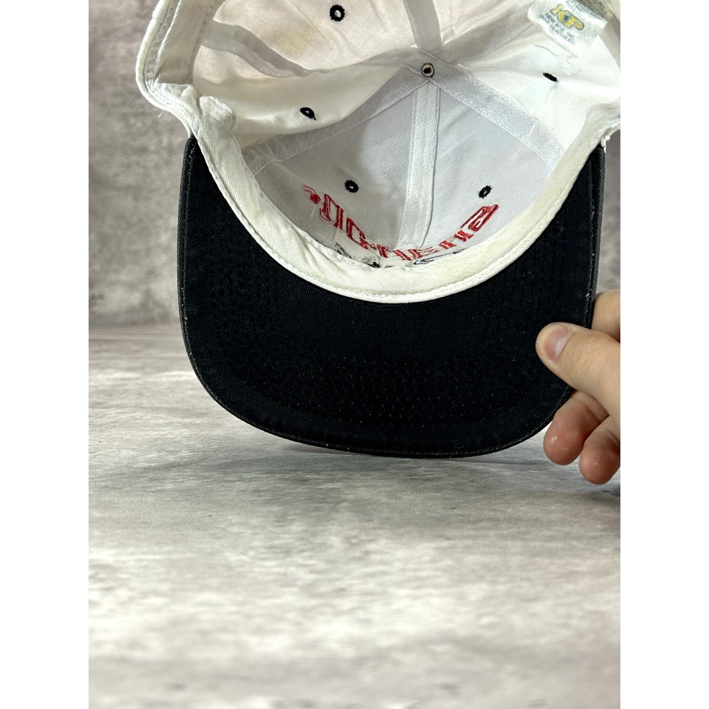 Vintage 90s Snap-On Racing Embroidered Spellout Snapback Hat OSFA White