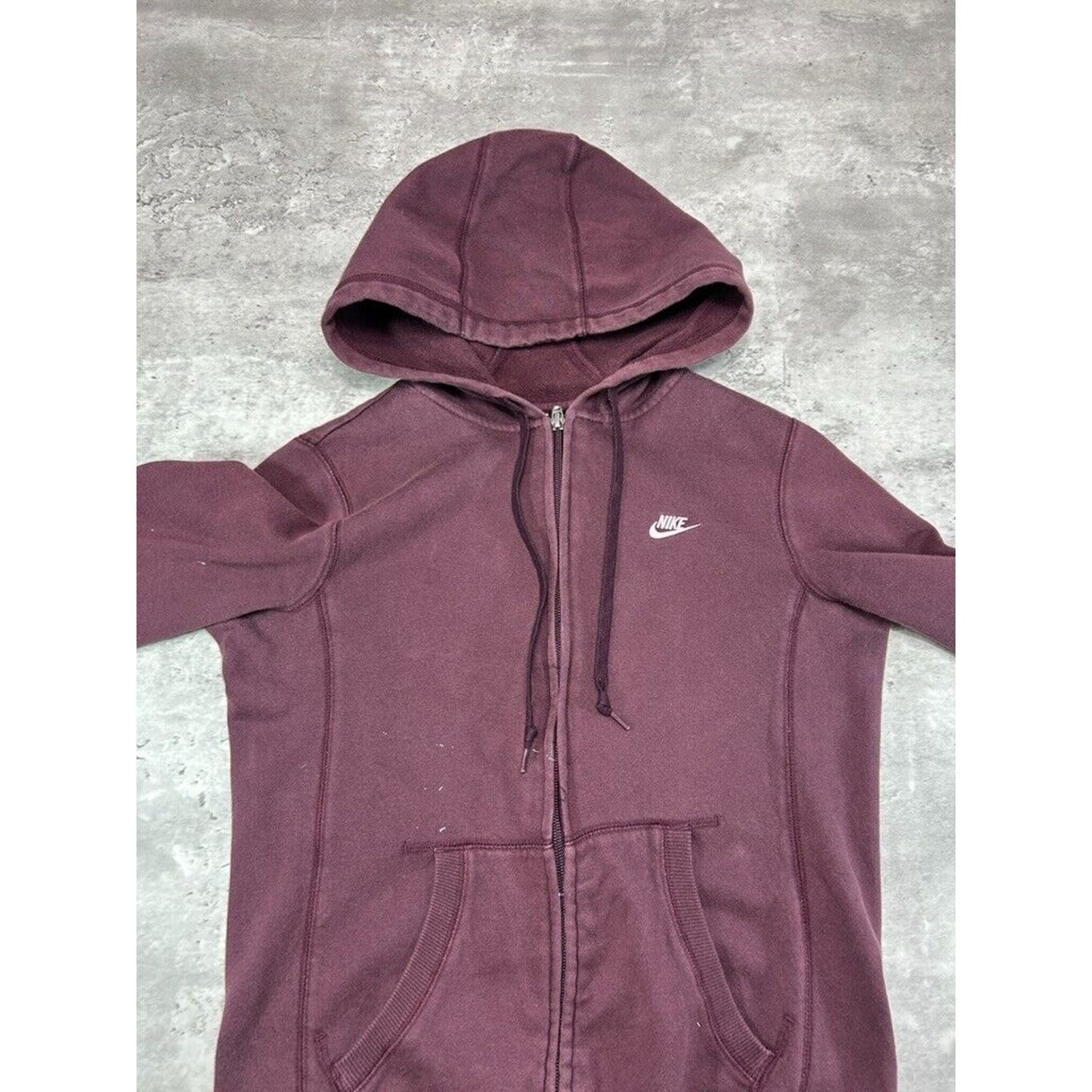 Vintage Y2K Womens Nike Embroidered Logo Full Zip Hooded Sweatshirt Size Medium