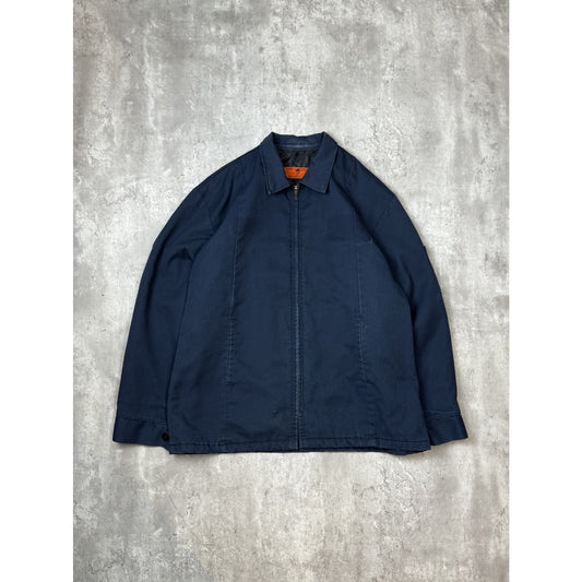Vintage Red Kap Canvas Workwear Detroit Style Jacket Size Navy Blue Large