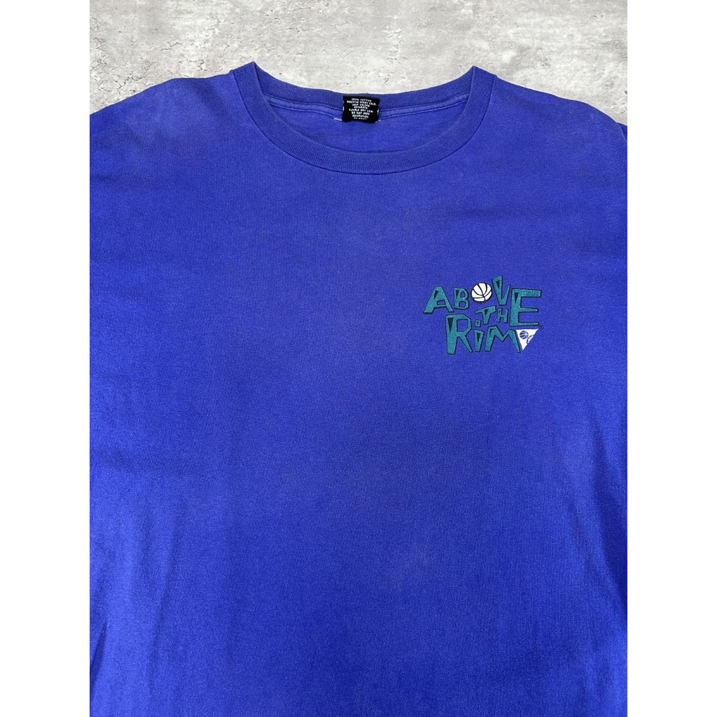Vintage 90s Above The Rim Slammin Jammin Basketball Slogan T-Shirt Size Large