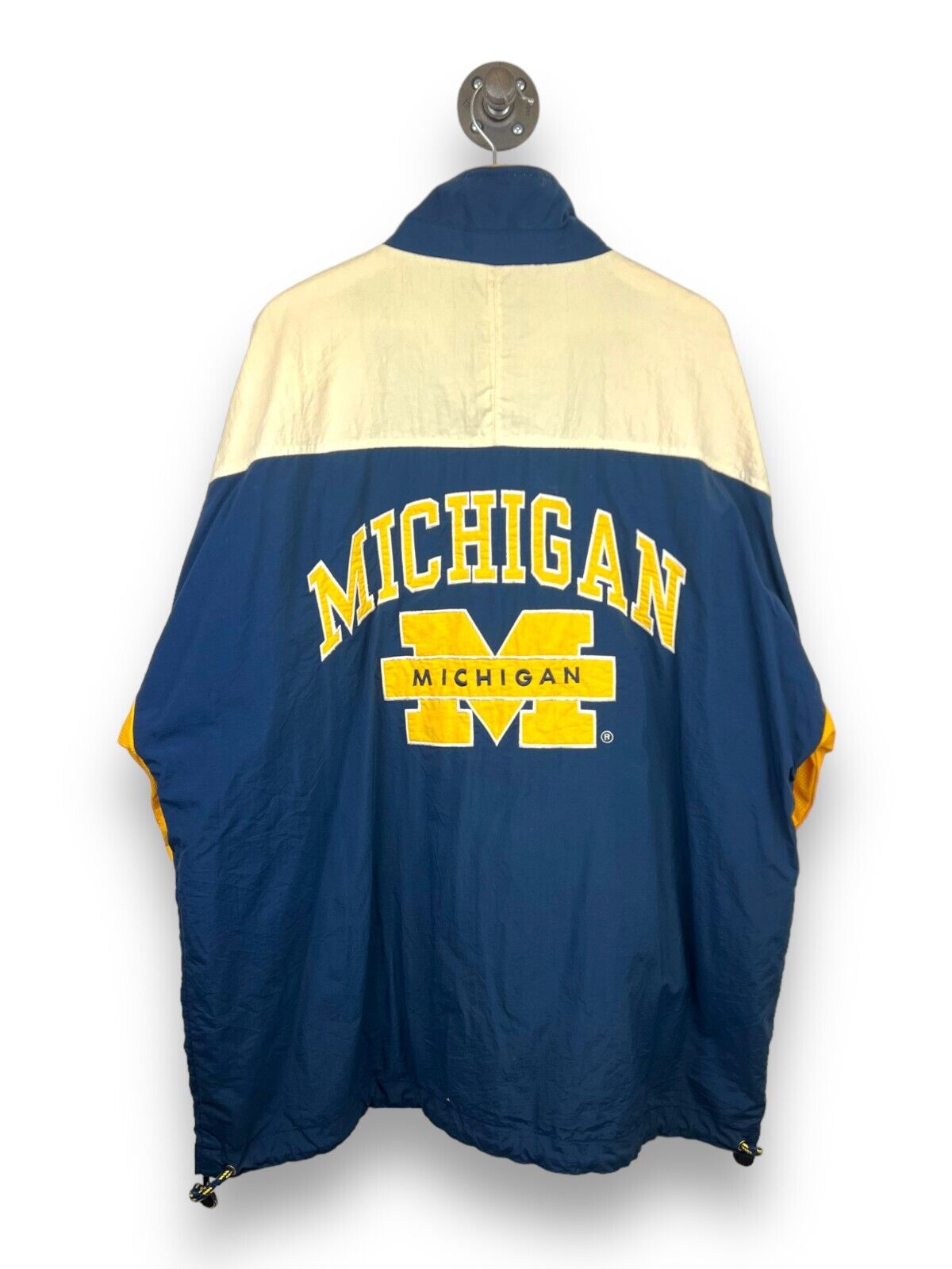 Vintage 90s Michigan Wolverines Mirage NCAA Nylon Windbreaker Jacket Size 2XL