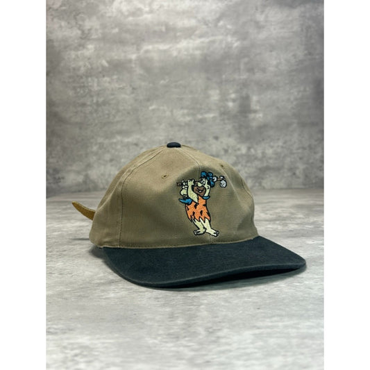 Vintage 90s Fred Flintstone Golf TV Show Promo Embroidered Strapback Hat OSFA