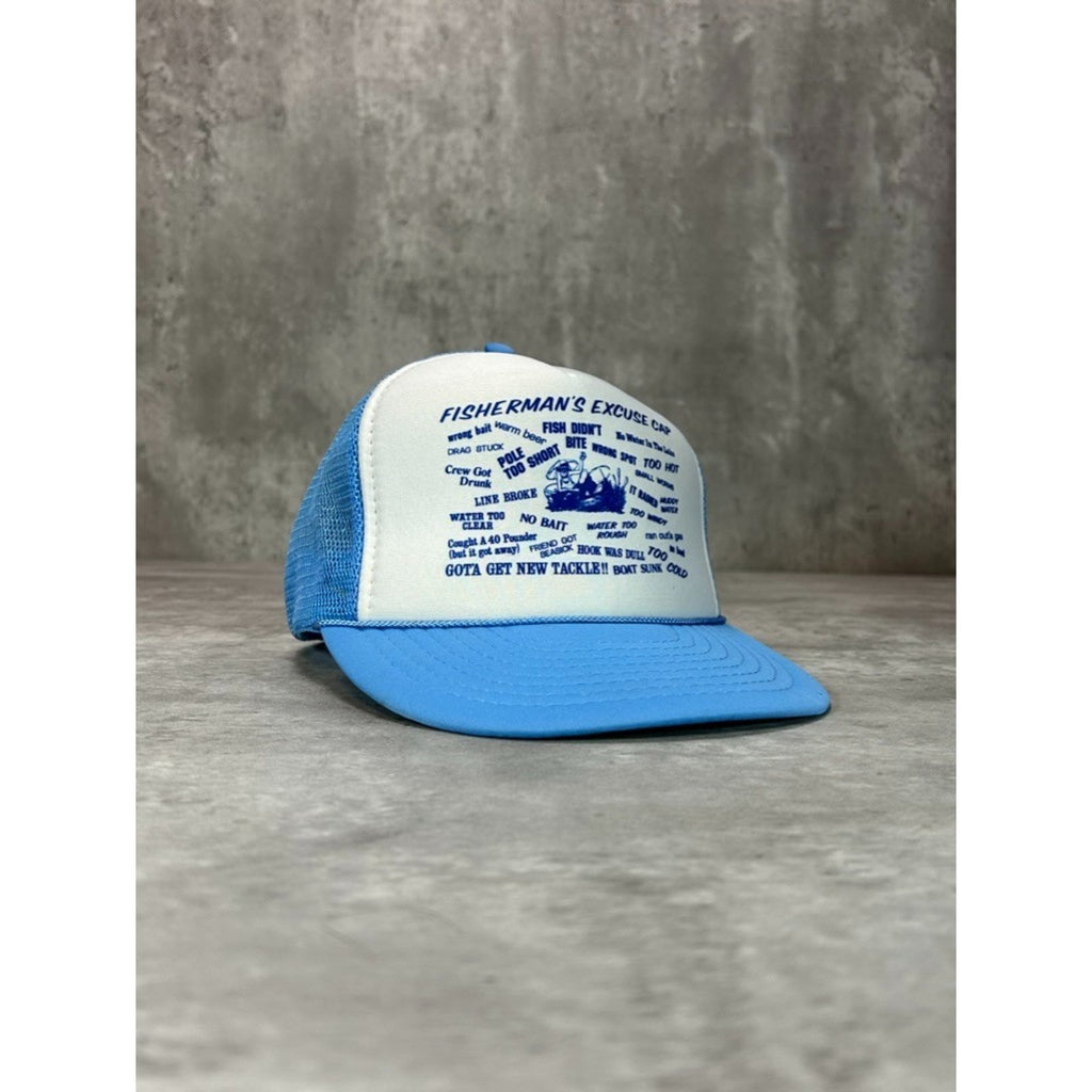 Vintage 80s/90s FIshermans Excuse Comedy Trucker Snapback Hat OSFA