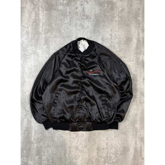 Vintage 80s/90s Chevrolet Heartbeat Of America Satin Bomber Jacket Size XL