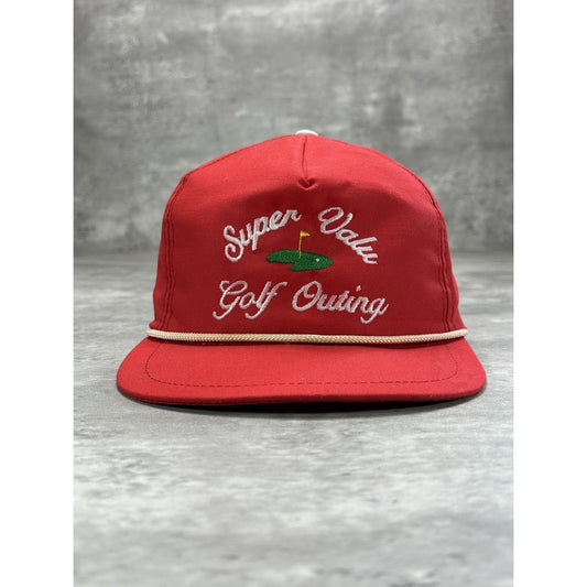 Vintage 90s Super Valu Golf Outing Embroidered Spellout Snapback Hat OSFA