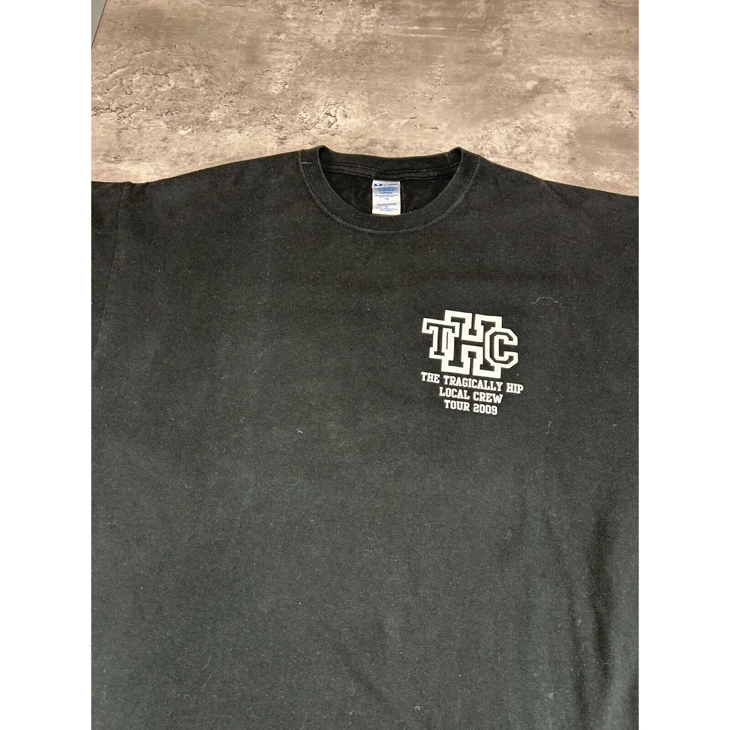 2009 The Tragically Hip Rock Music Local Tour Crew Graphic T-Shirt Size XL Black