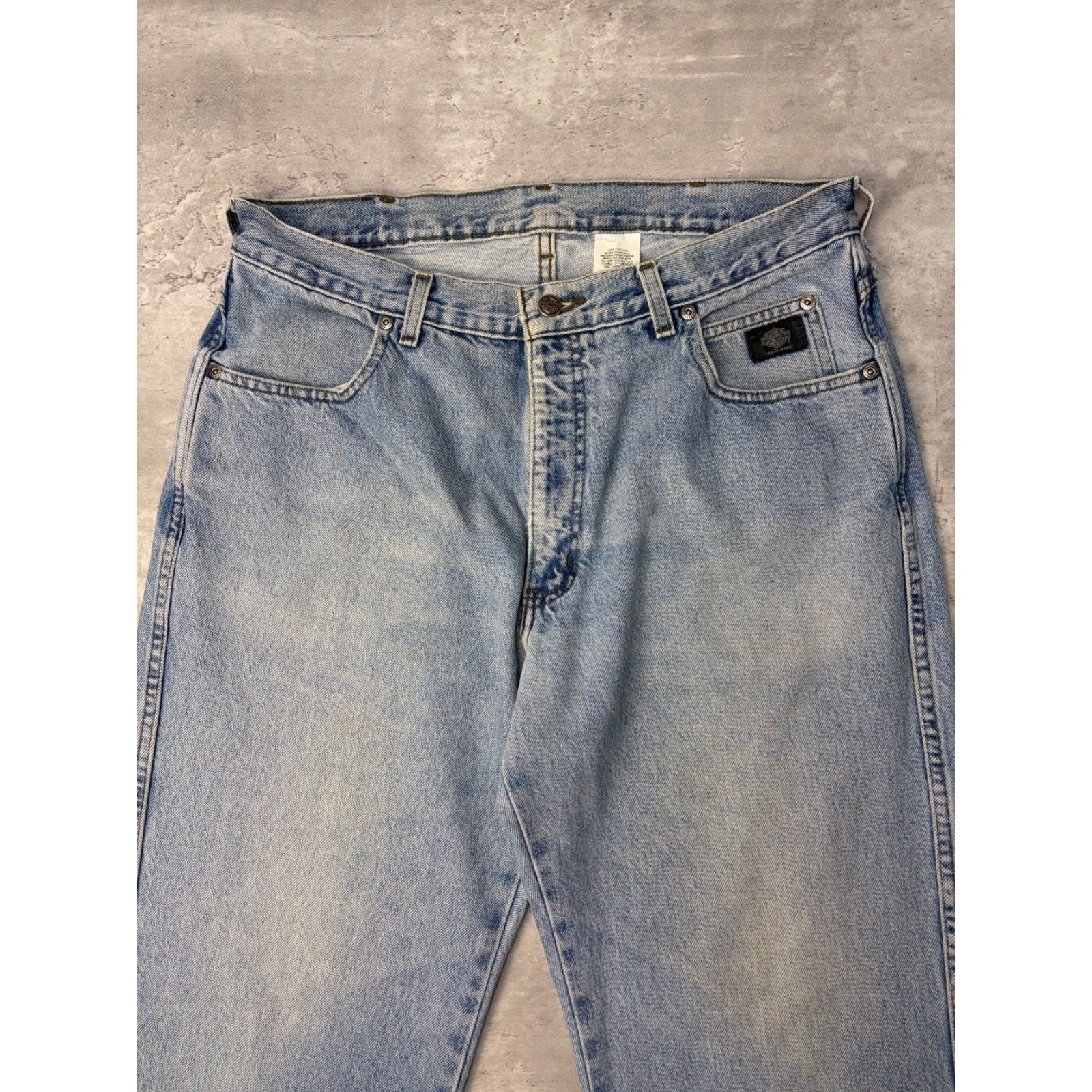 Vintage Harley Davidson Light Wash Denim Pants Size 35