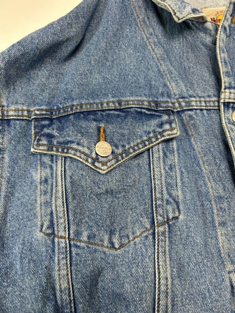 Vintage 90s Hard Rock Cafe Acapulco Save The Planet Denim Trucker Jacket Medium