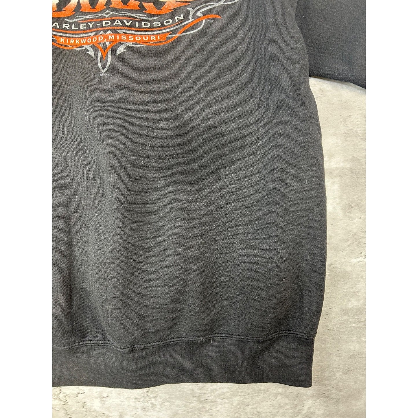 Vintage 2001 Harley Davidson Flame Sleeve Classic Logo Full Zip Sweatshirt Med