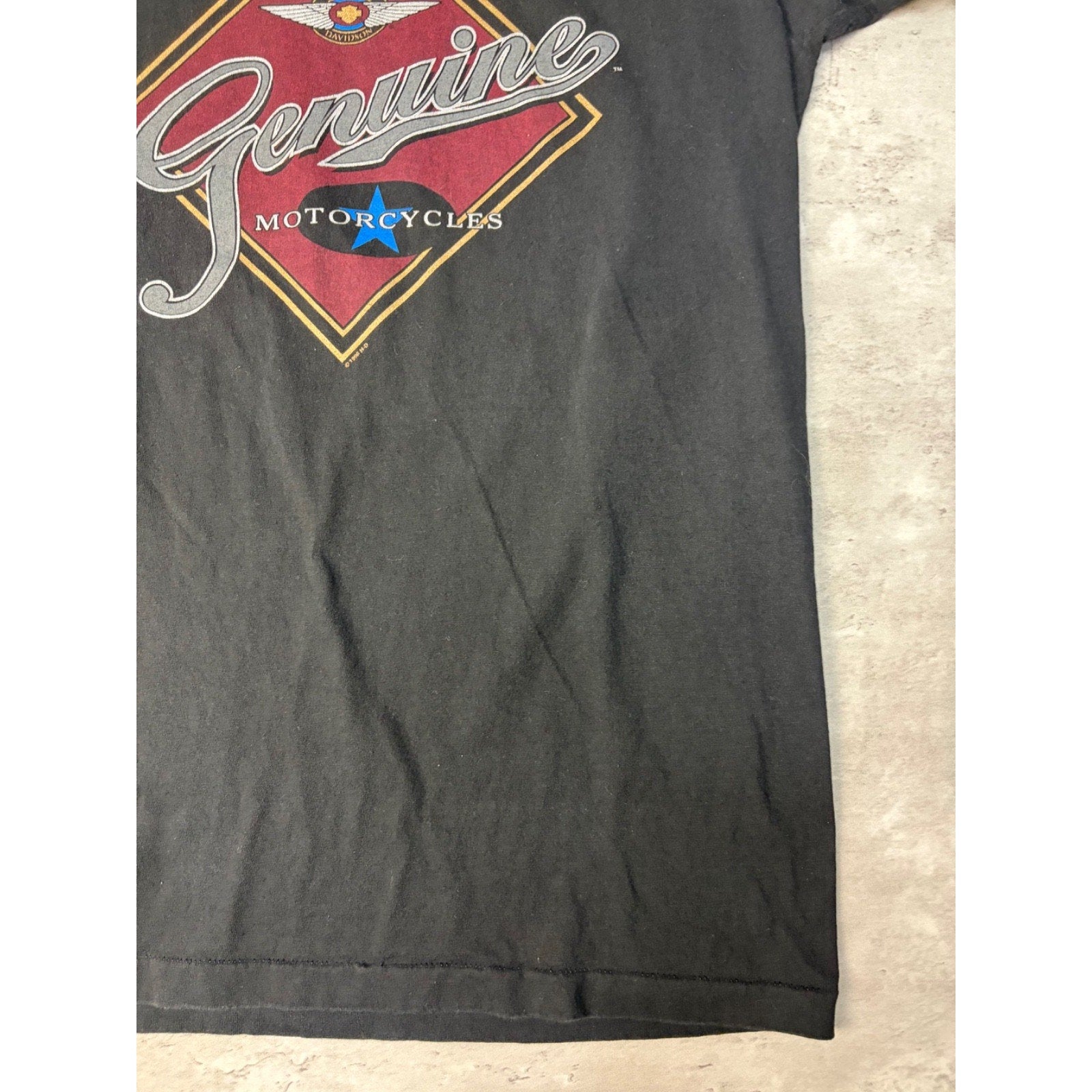 1996 Harley Davidson Genuine Motorcycles Spellout Graphic T-Shirt Size Large