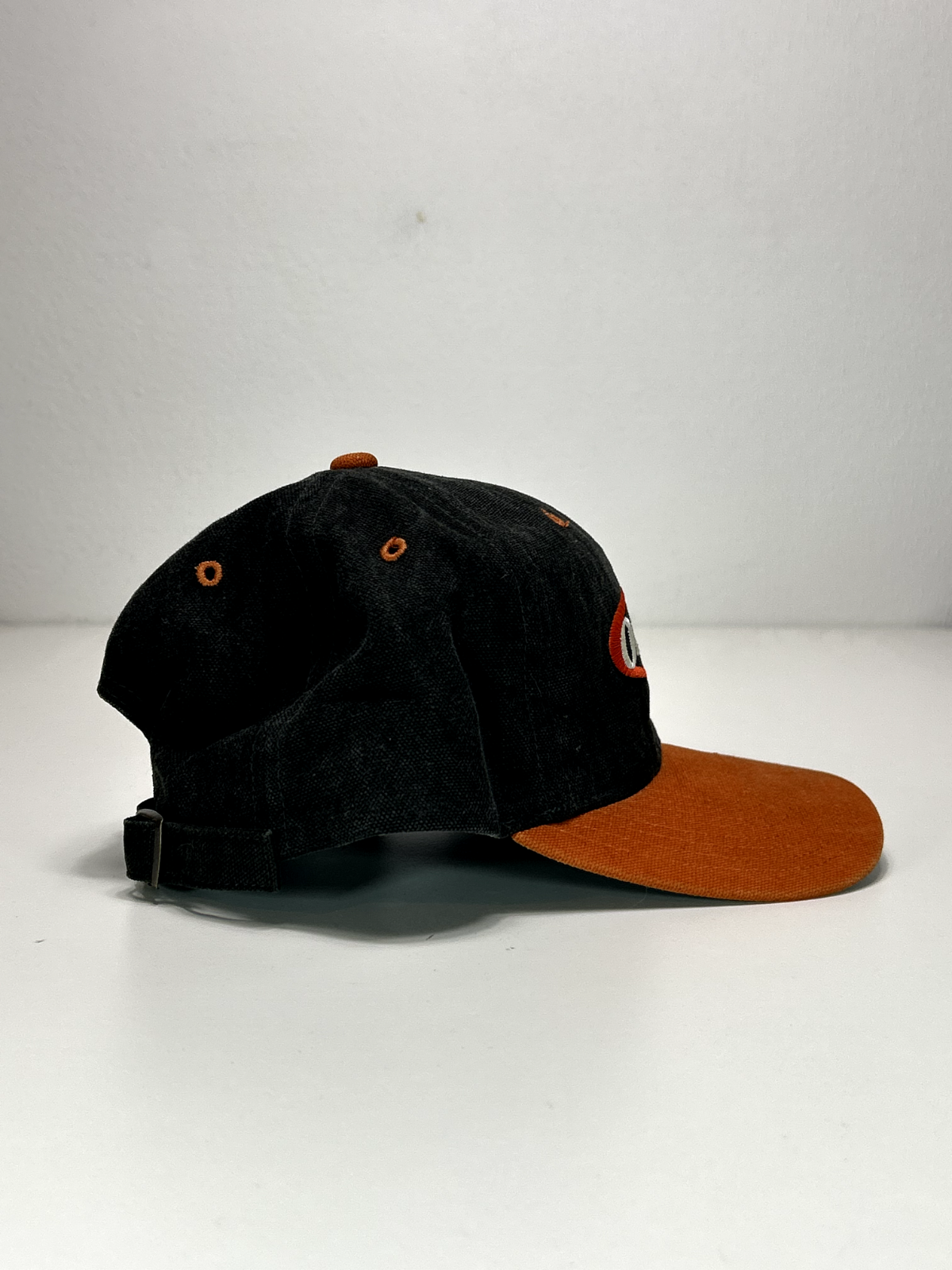 Vintage 90s Baltimore Orioles MLB Embroidered Spellout Strapback Hat OSFA