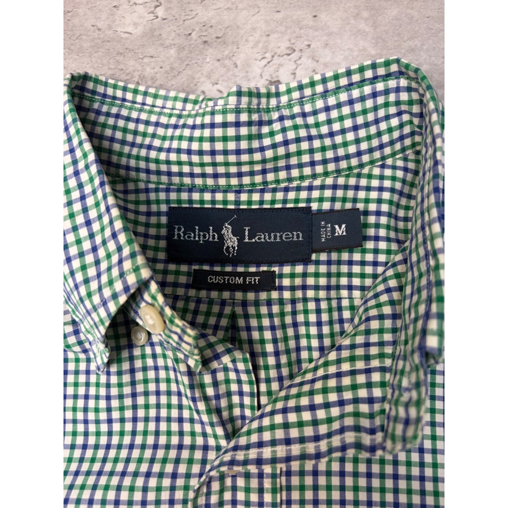 Vintage Polo Ralph Lauren Embroidered Pony Cropped Button Up Shirt Size Medium