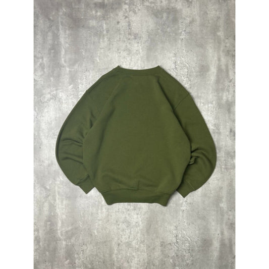 Vintage USMC Graphic Crest Spellout Pullover Sweatshirt Size Medium Green
