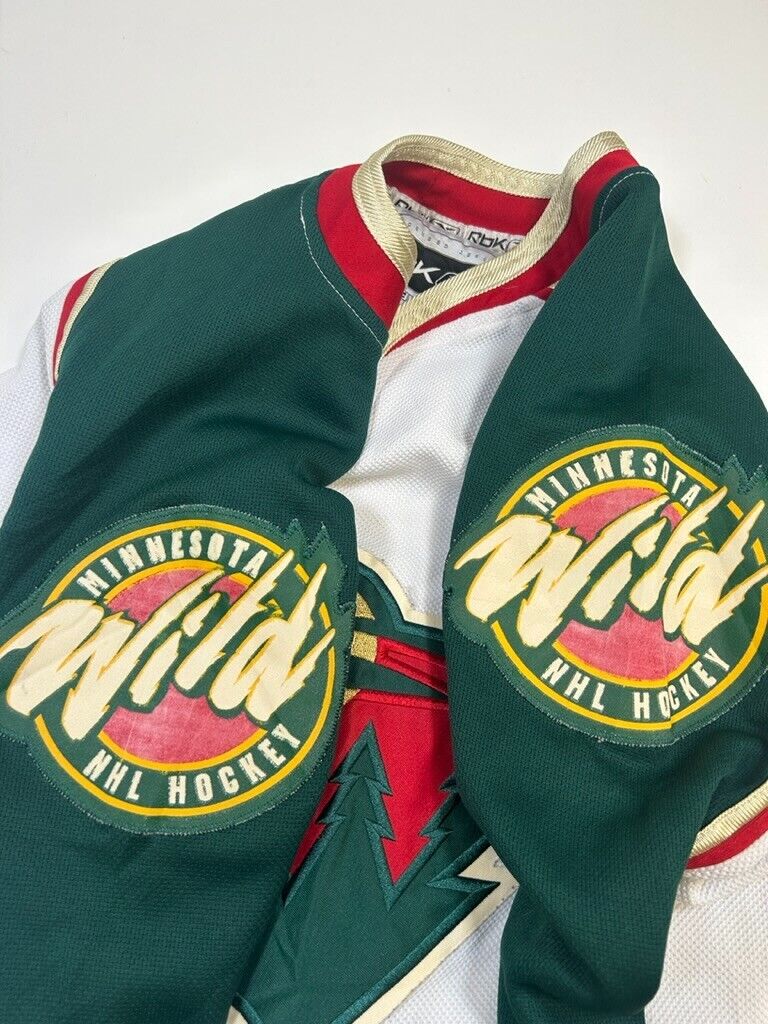Vintage Minnesota Wild Stitched Reebok NHL Hockey Jersey Size XL White