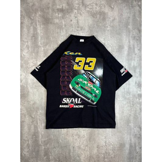 Vintage Ken Schrader #33 Nascar Skoal Racing Car Graphic T-Shirt Size Large