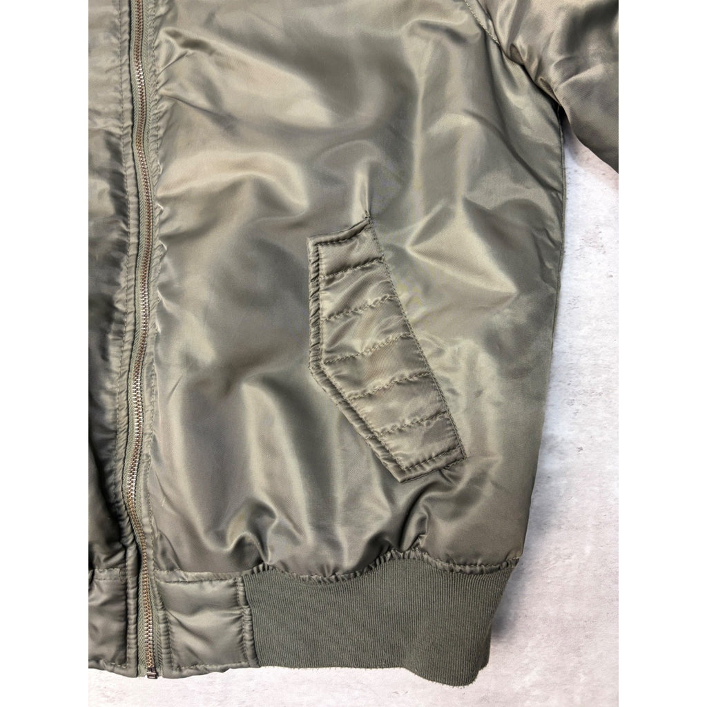 Vintage Y2K Southpole Olive Green Full Zip Bomber Jacket Size Medium