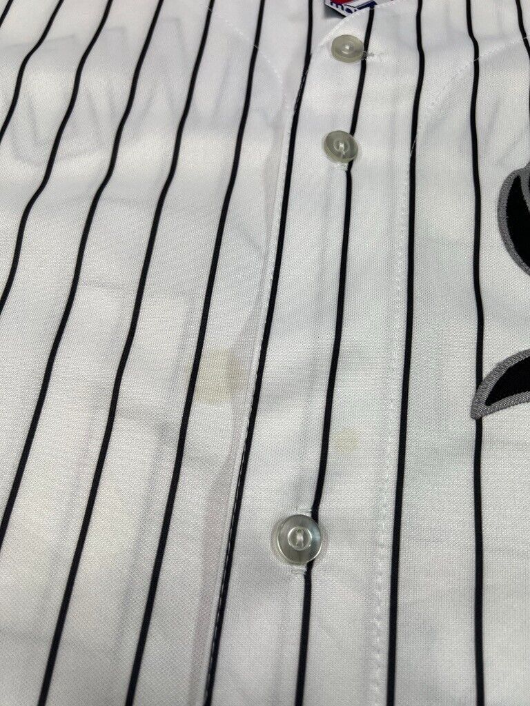 Vtg 90s Jon Garland #8 Chicago White Sox MLB Pinstripe Majestic Jersey Sz XL