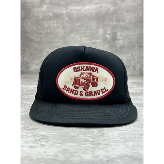Vintage 80s/90s Oshawa Sand And Gravel Embroidered Trucker Snapback Hat OSFA