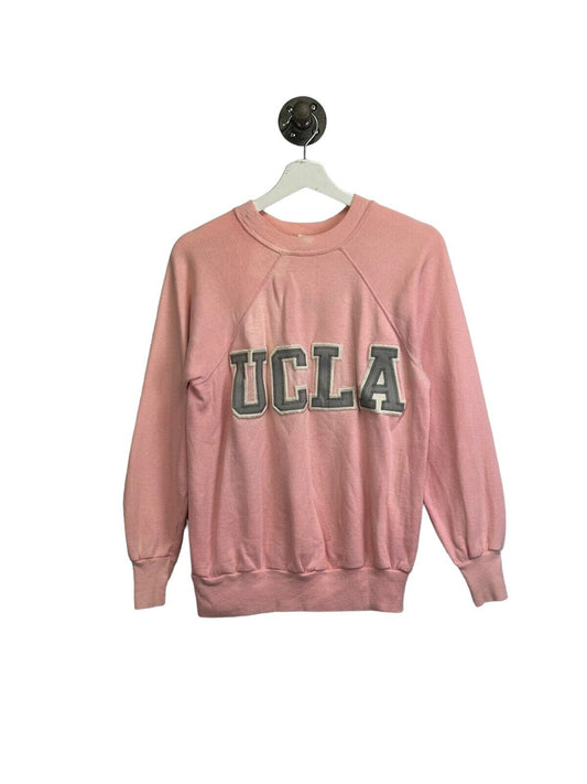 Vintage 80s/90s UCLA Bruins NCAA Stitched Spellout Sweatshirt Size Medium Pink