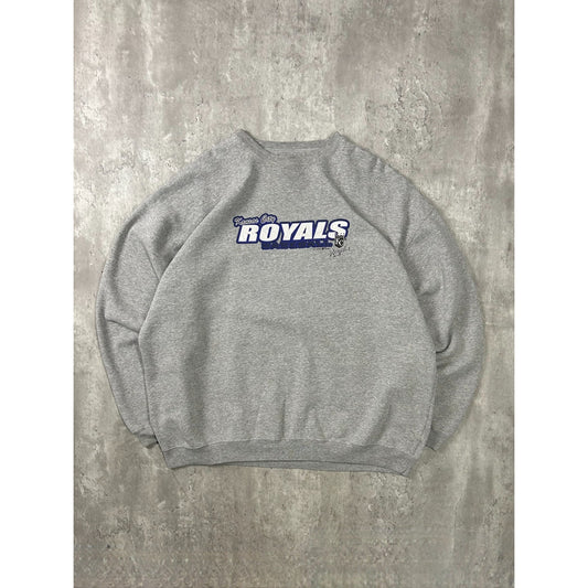 Vintage 2002 Kansas City Royals MLB Spellout Graphic Baseball Sweatshirt Sz 2XL