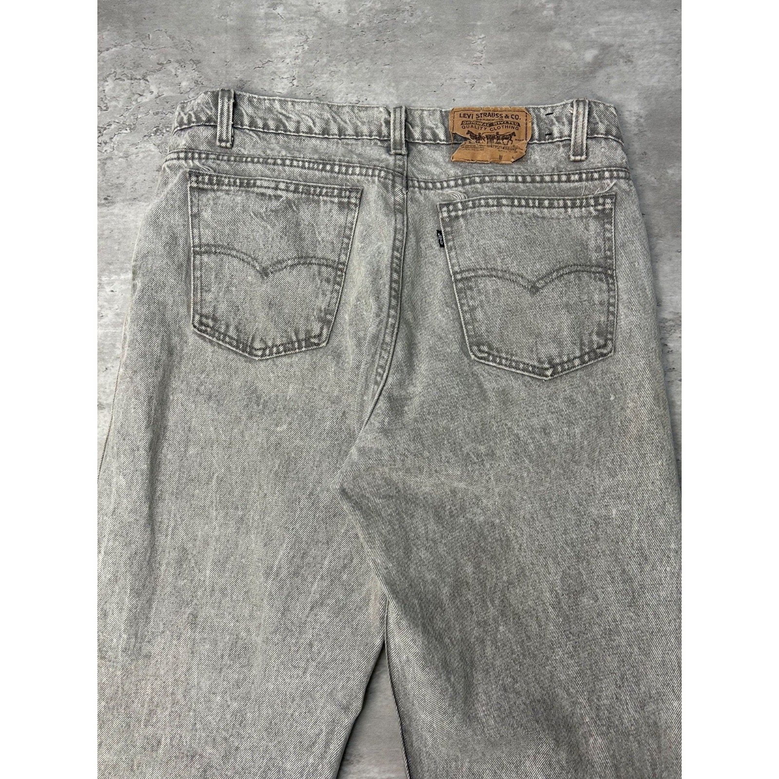 Vintage 90s Levis Black Tab Stonewash Grey Denim Pants Size 34