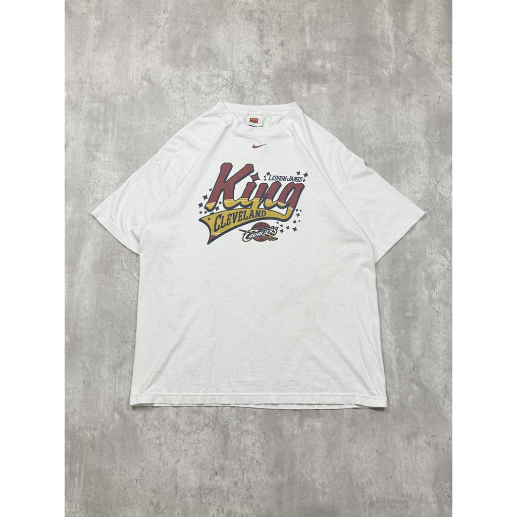 Lebron James King Cleveland Cavaliers NBA Script Graphic T-Shirt Size Large
