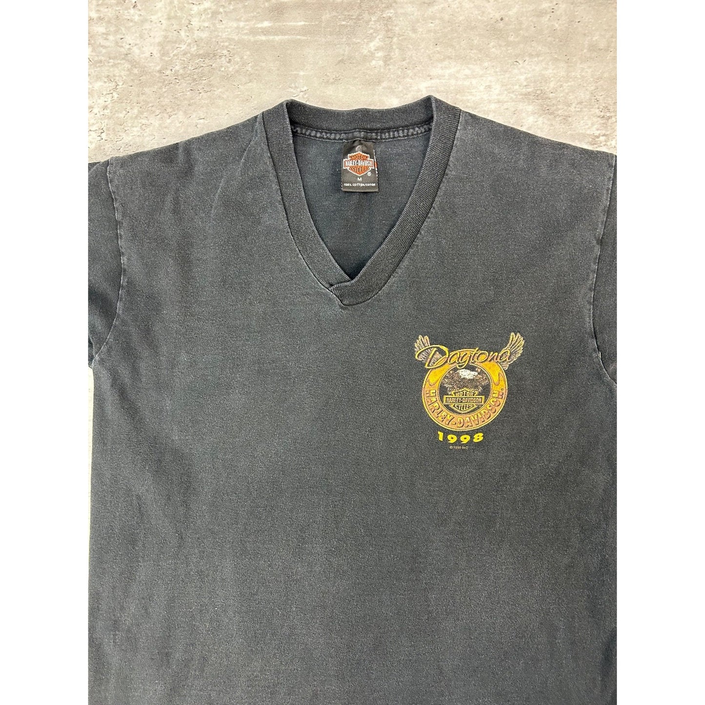 Vintage 1998 Harley Davidson Daytona Bald Eagle Graphic T-Shirt Size Medium