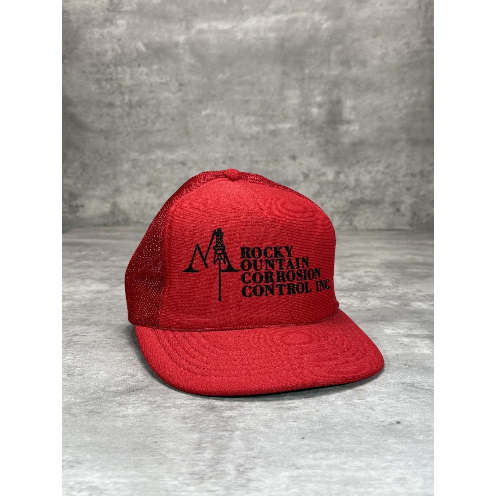Vintage 80s Rocky Mountain Corrosion Control Graphic Trucker Snapback Hat OSFA