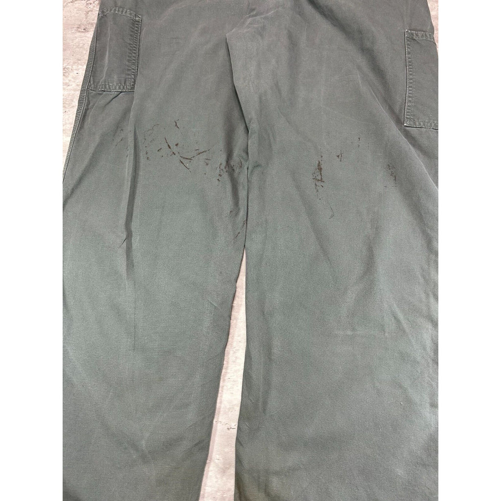 Carhartt Dungaree Fit Canvas Workwear Carpenter Pants Size 39 Gray
