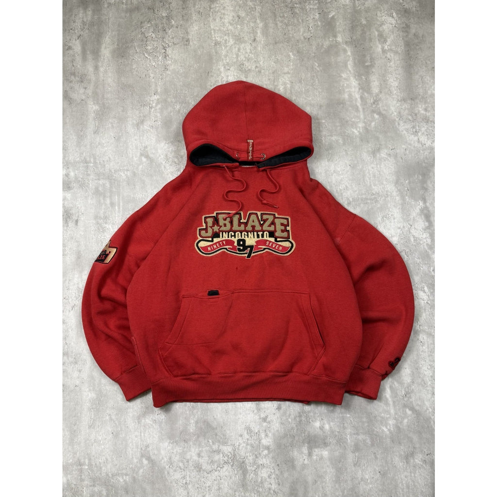 Vintage Y2K Johnny Blaze Incognito Embroidered Logo Hooded Sweatshirt Size XL
