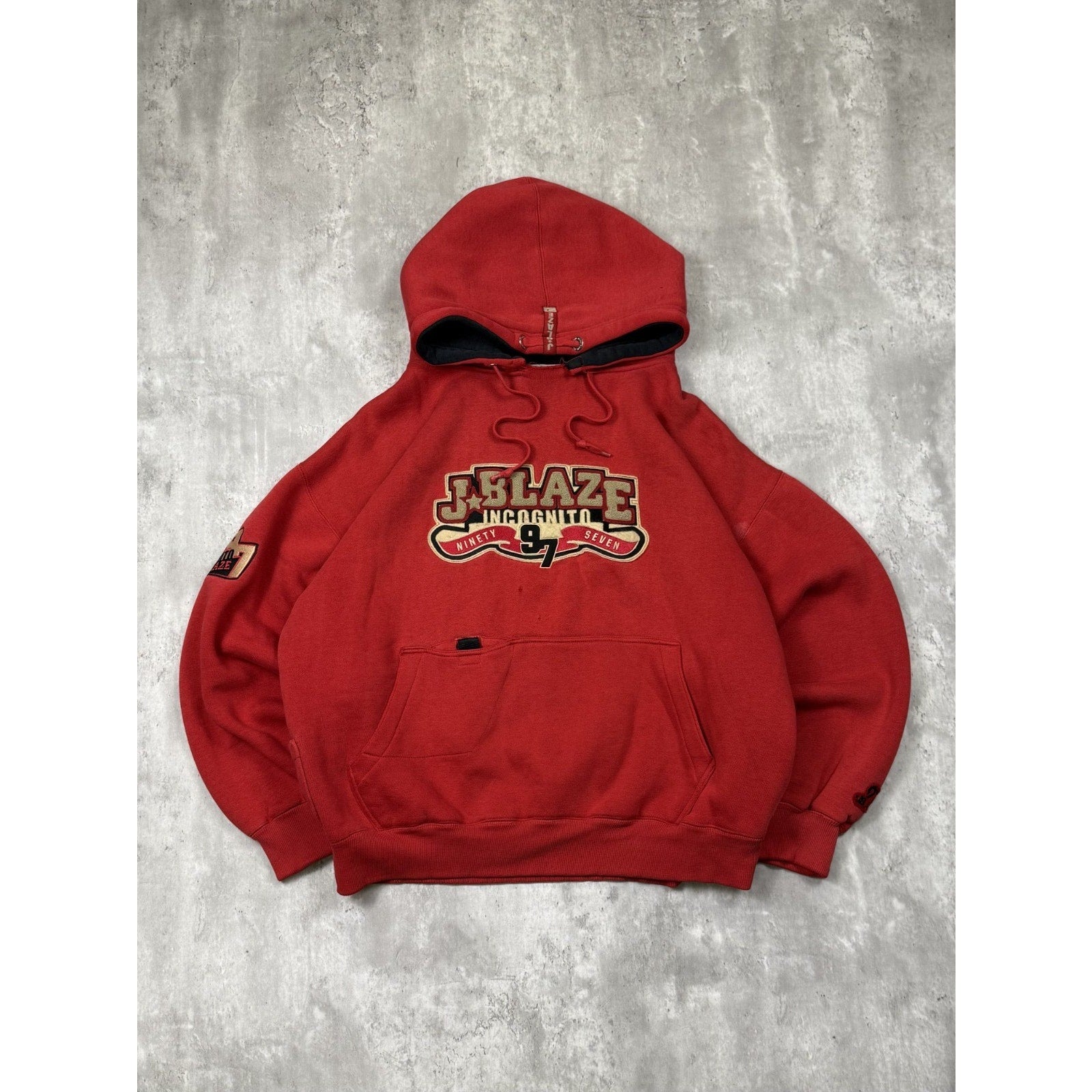 Vintage Y2K Johnny Blaze Incognito Embroidered Logo Hooded Sweatshirt Size XL