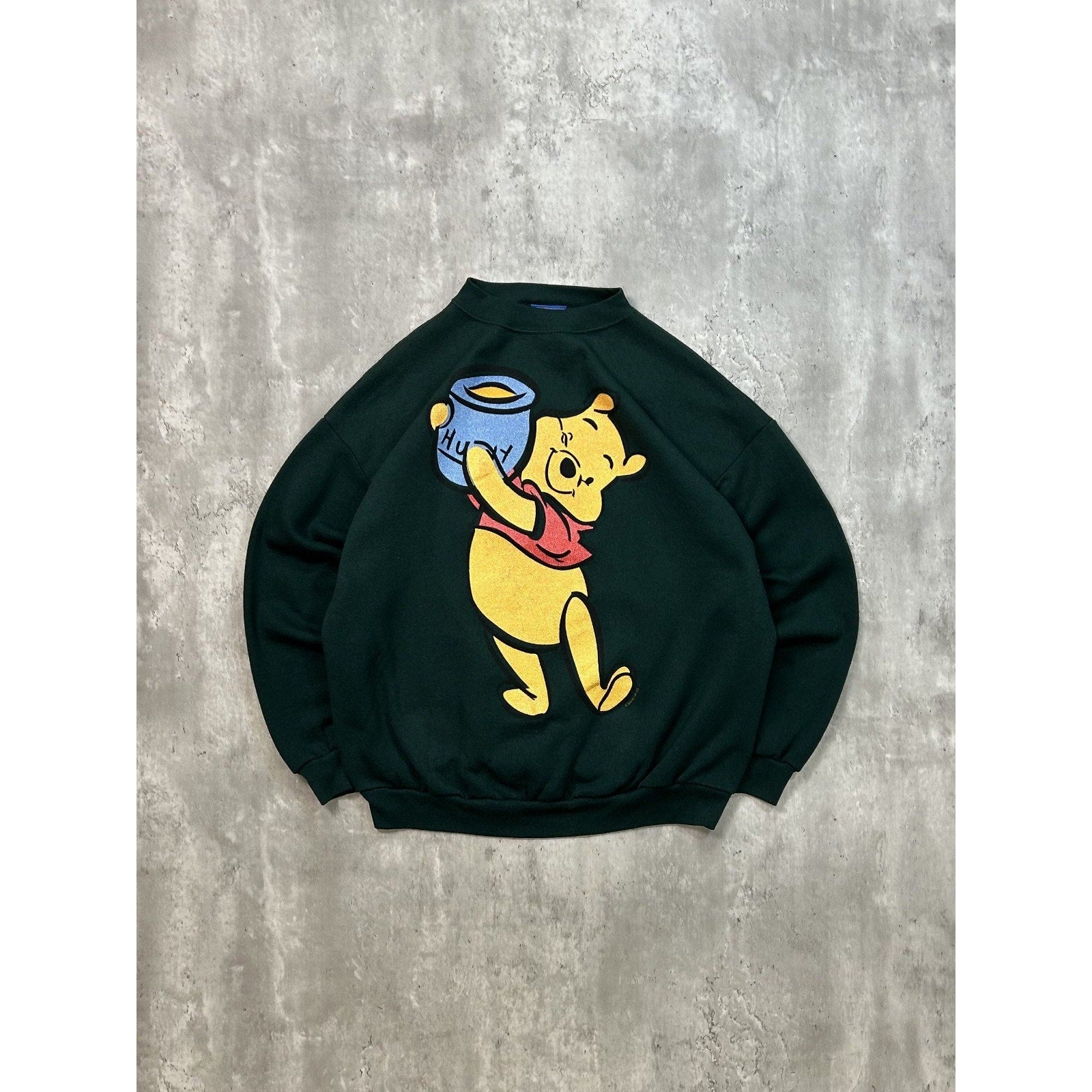 Vintage 90s Disney Winnie The Pooh Cartoon Character Graphic Sweatshirt Size XL
