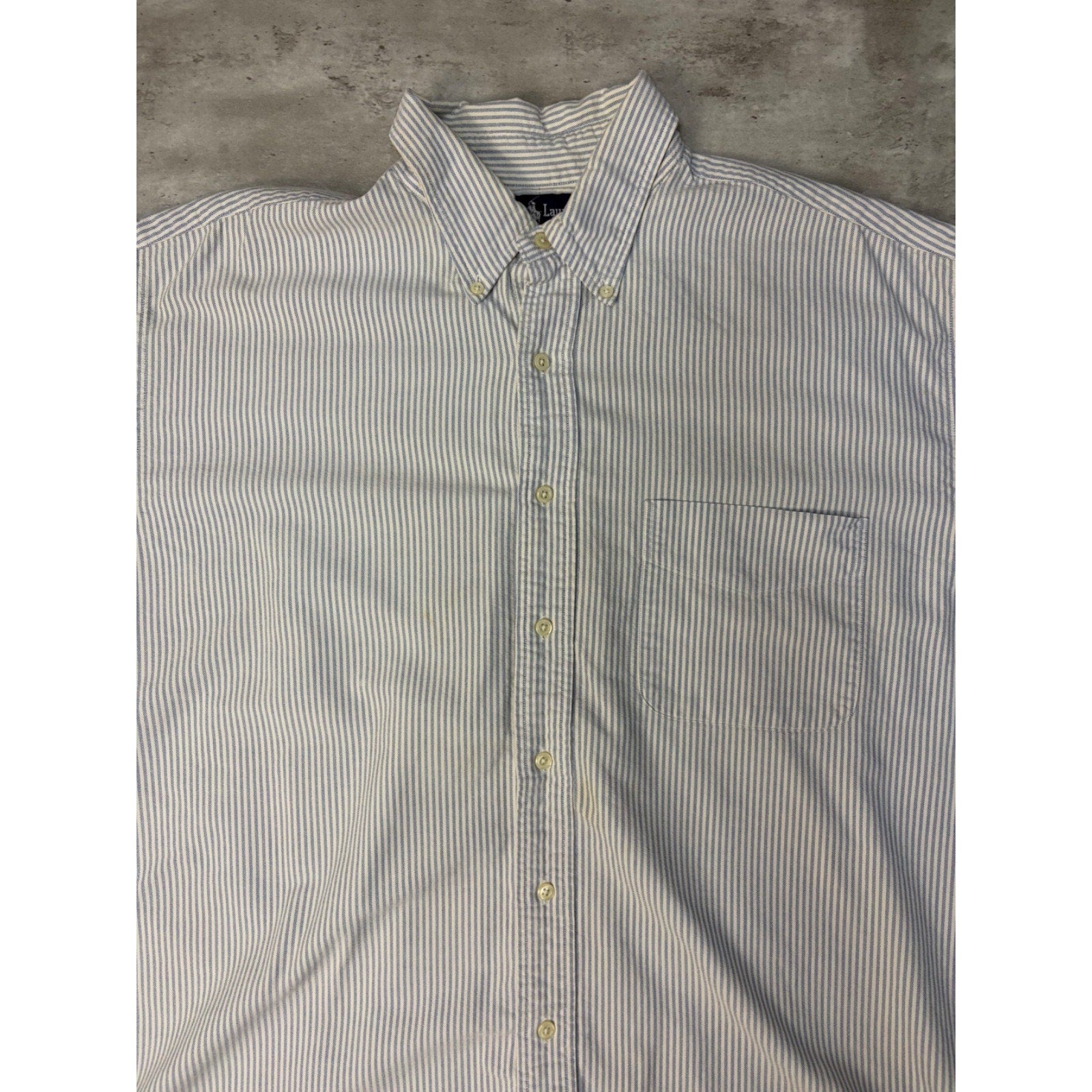 Vintage Polo Ralph Lauren Embroidered Pony Striped Button Up Shirt Size XL