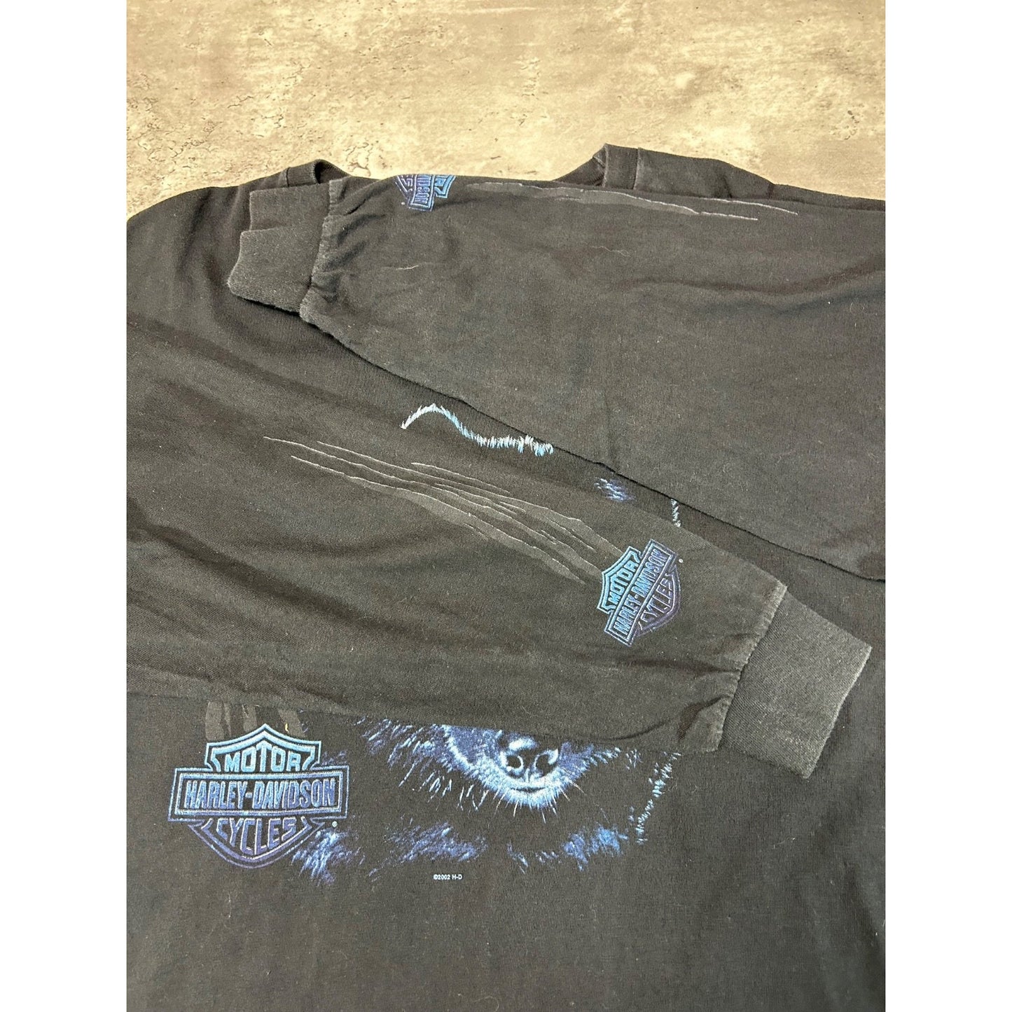 Vintage Harley Davidson Wolf Graphic Flame Long Sleeve T-Shirt Size XL