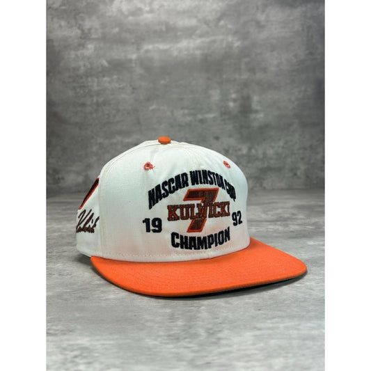 Vintage 90s Alan Kulwicki #7 Hooters Racing Embroidered Nascar Snapback Hat OSFA