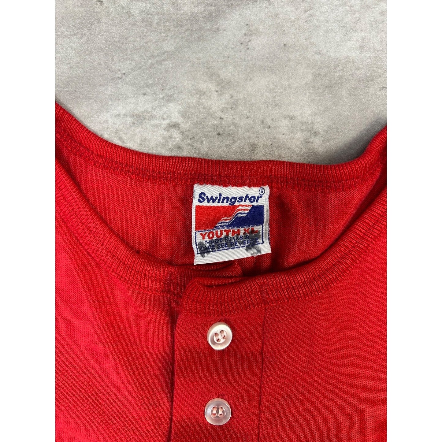 Vintage 1993 Texas Rangers MLB Graphic 1/4 Button Baseball T-Shirt YOUTH XL