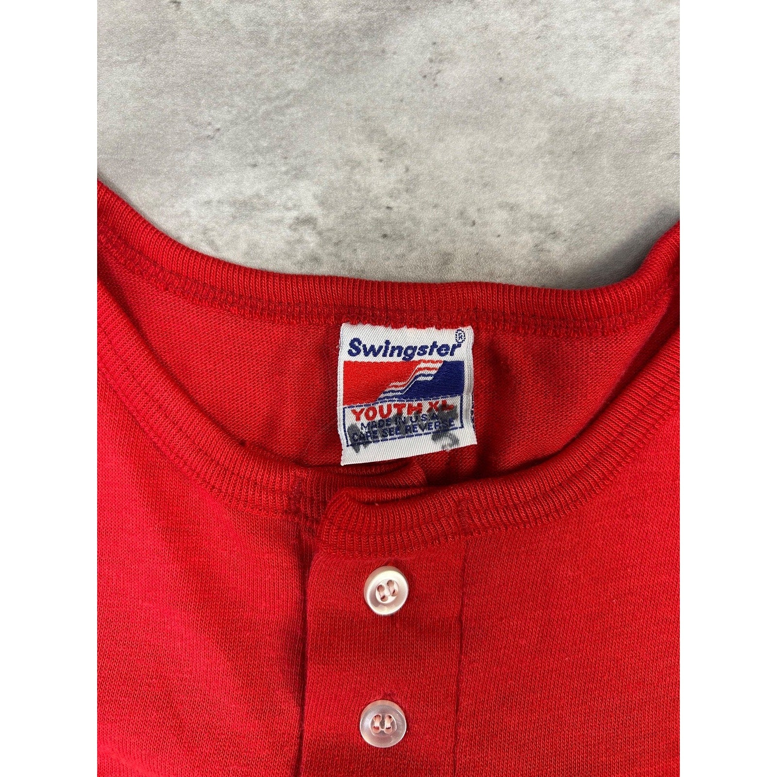 Vintage 1993 Texas Rangers MLB Graphic 1/4 Button Baseball T-Shirt YOUTH XL