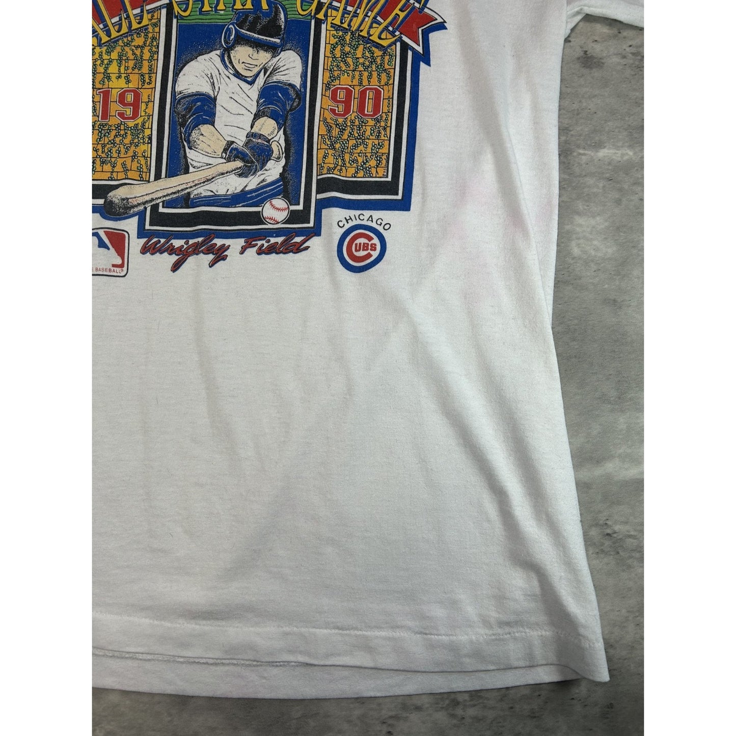 Vintage 1990 Chicago Cubs MLB All Star Game Baseball Graphic T-Shirt Size Large