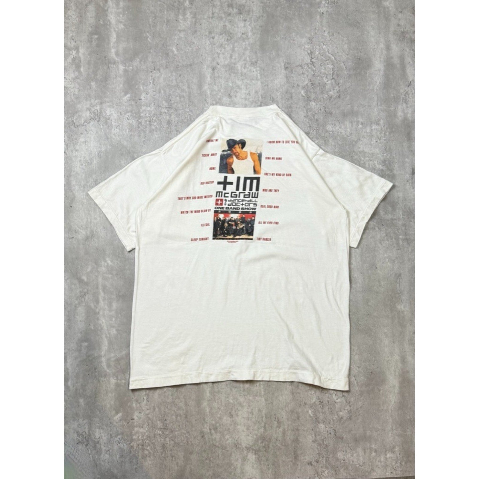 Vintage 2003 Tim McGraw One Band Tour Country Music T-Shirt Size Large White