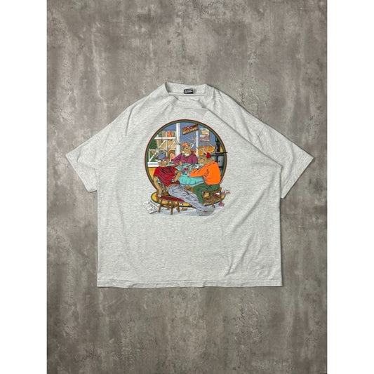 Vintage 90s Deer Hunters Cartoon Comedy Graphic T-Shirt Size 3XL