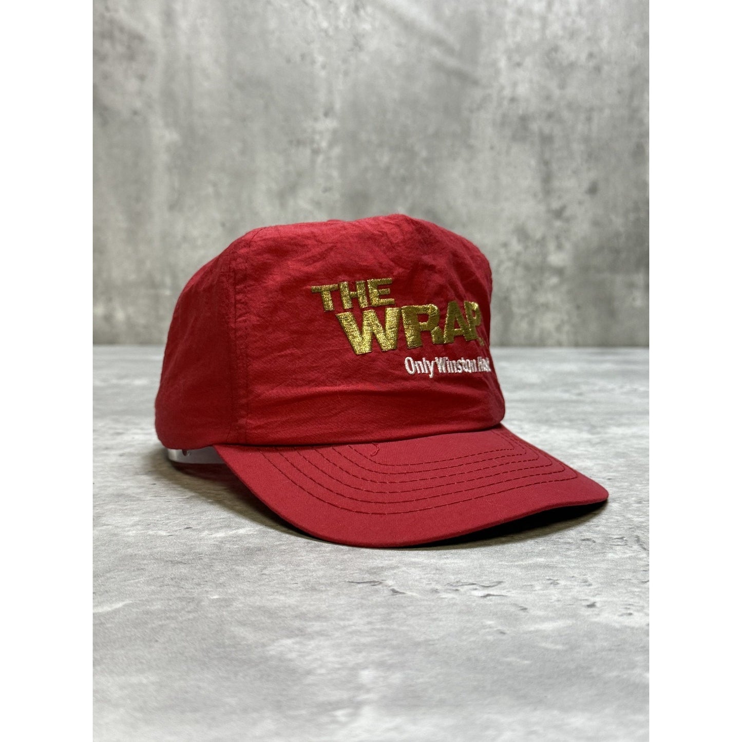 Vintage 90s Winston Cigarettes The Wrap Embroidered Spellout Snapback Hat OSFA