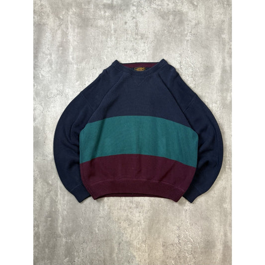 Vintage 90s Eddie Bauer Striped Pullover Knit Sweater Size XL
