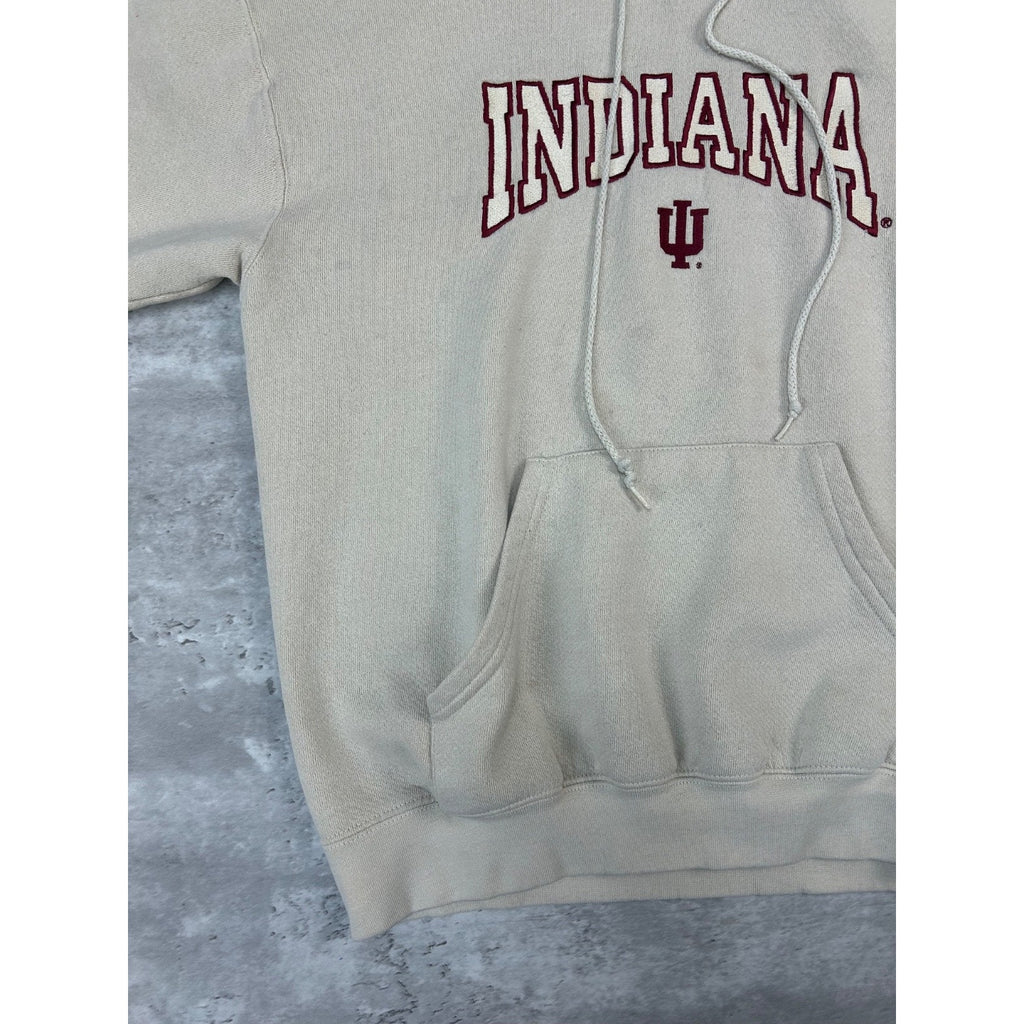 90s Indiana Hoosiers NCAA Embroidered Spellout Hooded Sweatshirt Sz Medium