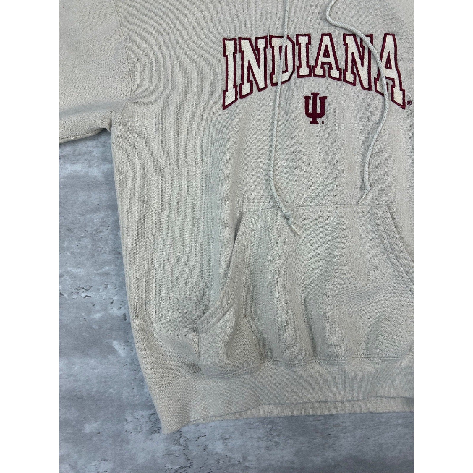 90s Indiana Hoosiers NCAA Embroidered Spellout Hooded Sweatshirt Sz Medium