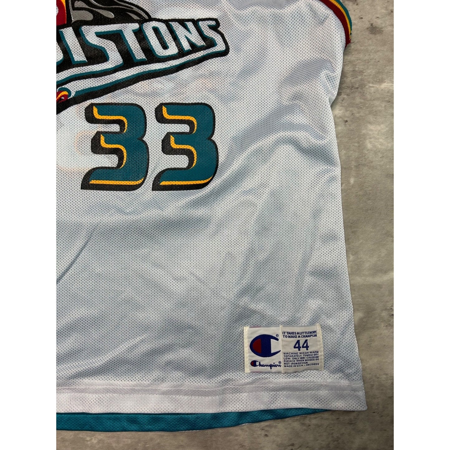 Vintage 90s Grant Hill #33 Detroit Pistons NBA Reversible Champion Jersey Sz XL